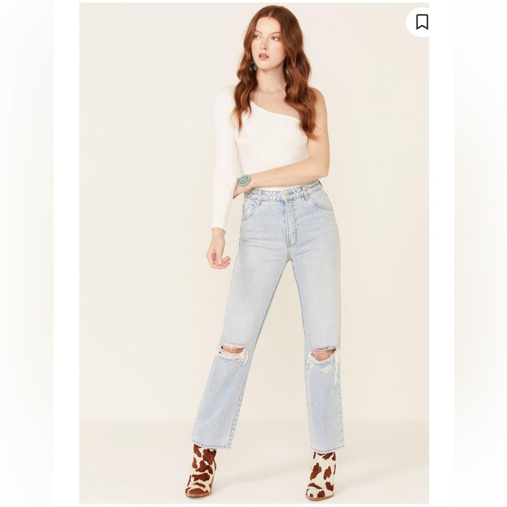 Rollas high rise straight jeans